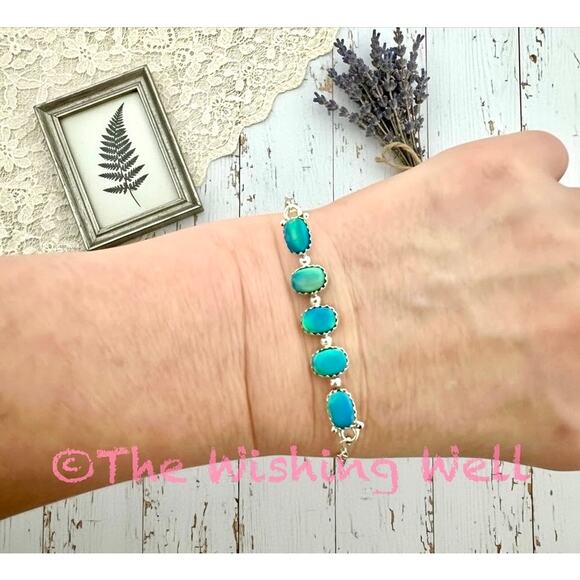 Ballon Opal Sterling Silver Adjustable Bracelet Size up to 7” - Picture 3 of 4